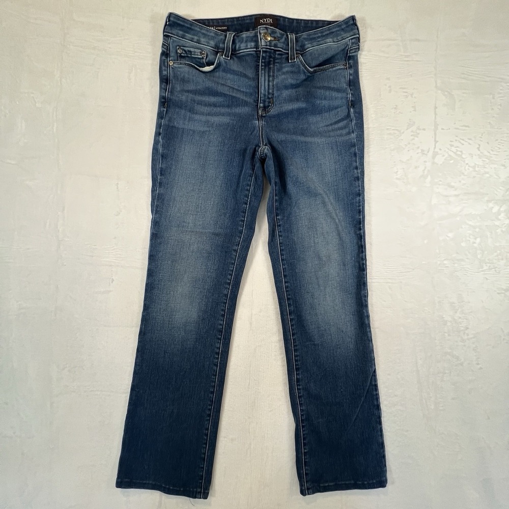 NYDJ Not Your Daughters Marilyn Straight Jeans Womens Size 6 Blue 27" Inseam